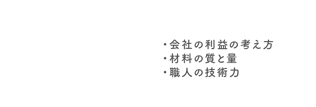 まとめ ・会社の利益の考え方・材料の質と量・職人の技術力