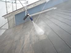 足場設置　高圧洗浄