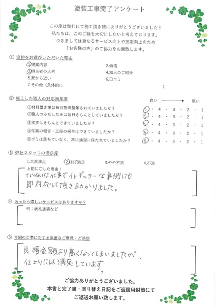 丁寧な仕事でイレギュラーな事例にも即対応して頂き助かりました。