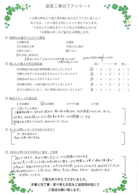今回かかわってくださったスタッフの皆様、とてもよくしていただき、ありがとうございました。塗り替え日記も素晴らしいと思いました。
