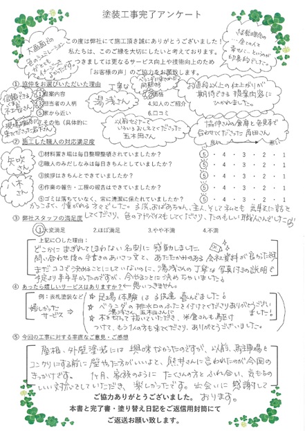 どこかに紛れてしまわない名刺に感動しました。問い合わせ後の手書きの挨拶文と、あたたかみのある会社資料が良かったです。
