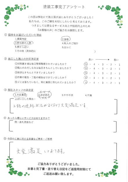 工程の進捗状況がよくわかり大変満足です。